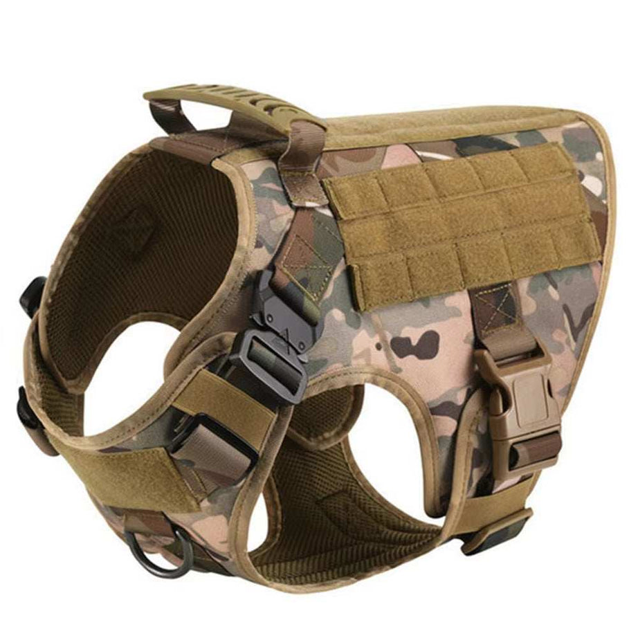 Camo Tactical Service Dog Vest Harness Leash Kit