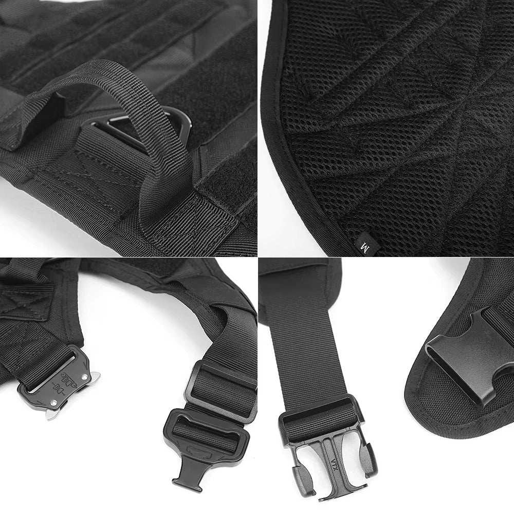 Camo Tactical Service Dog Vest Harness Leash Kit