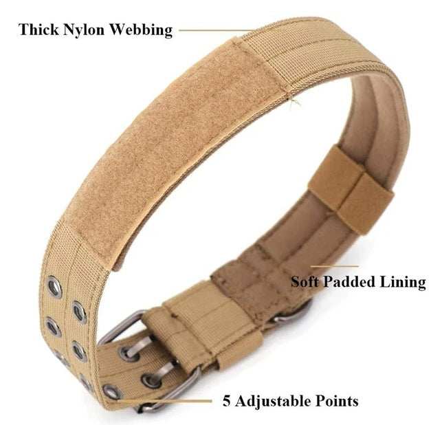 Wide K9 Military Tactical Heavy Duty Nylon Large Dog Collar