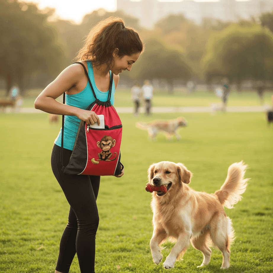 Monkey Drawstring Bag - Fun Cinch Pack for Pet Lovers