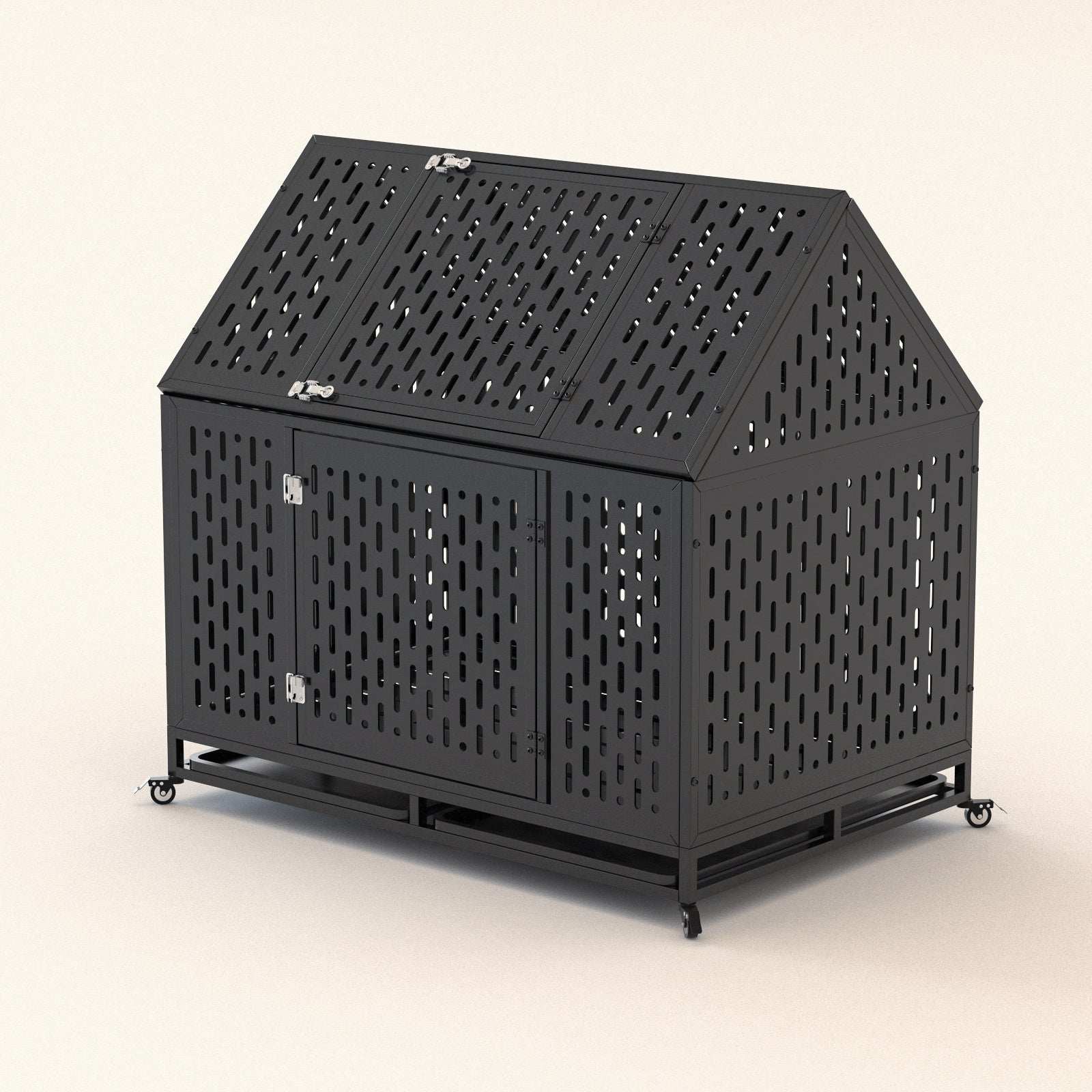 Heavy Duty Dog Crate - 45in Escape-Proof for High Anxiety