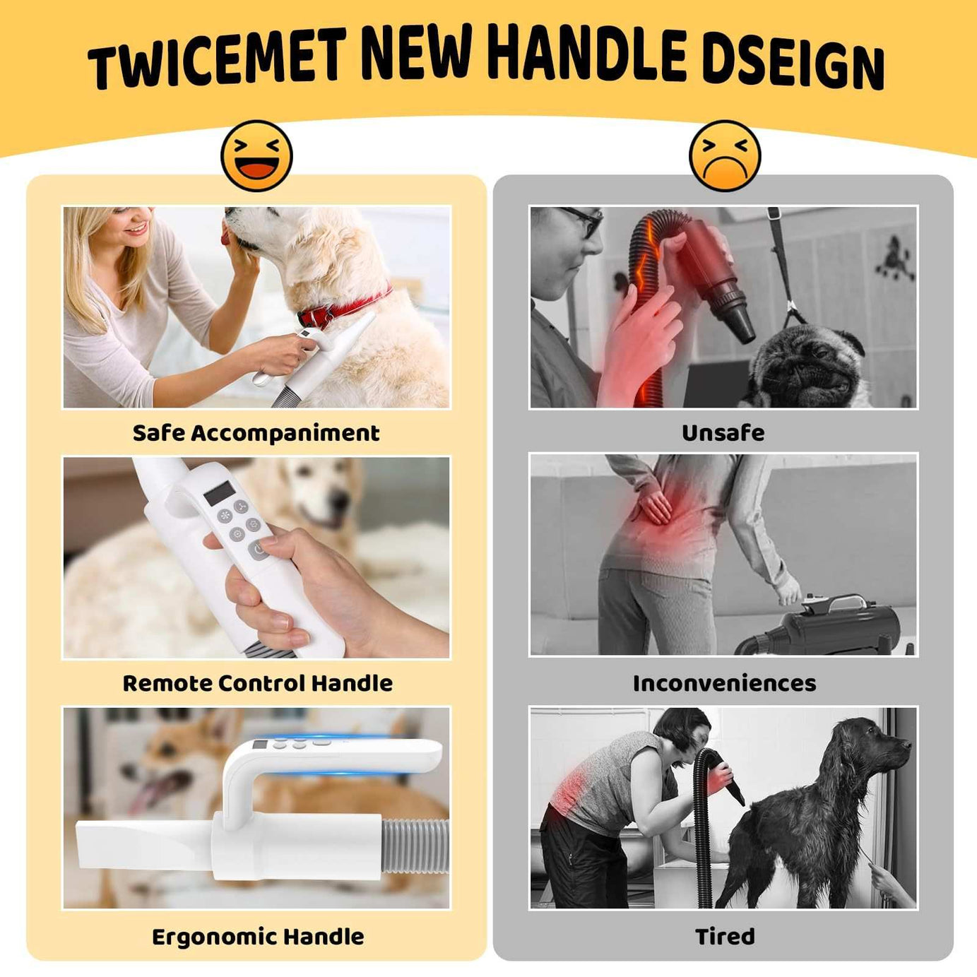 Pet Grooming Vacuum with Hair Dryer and Attachments