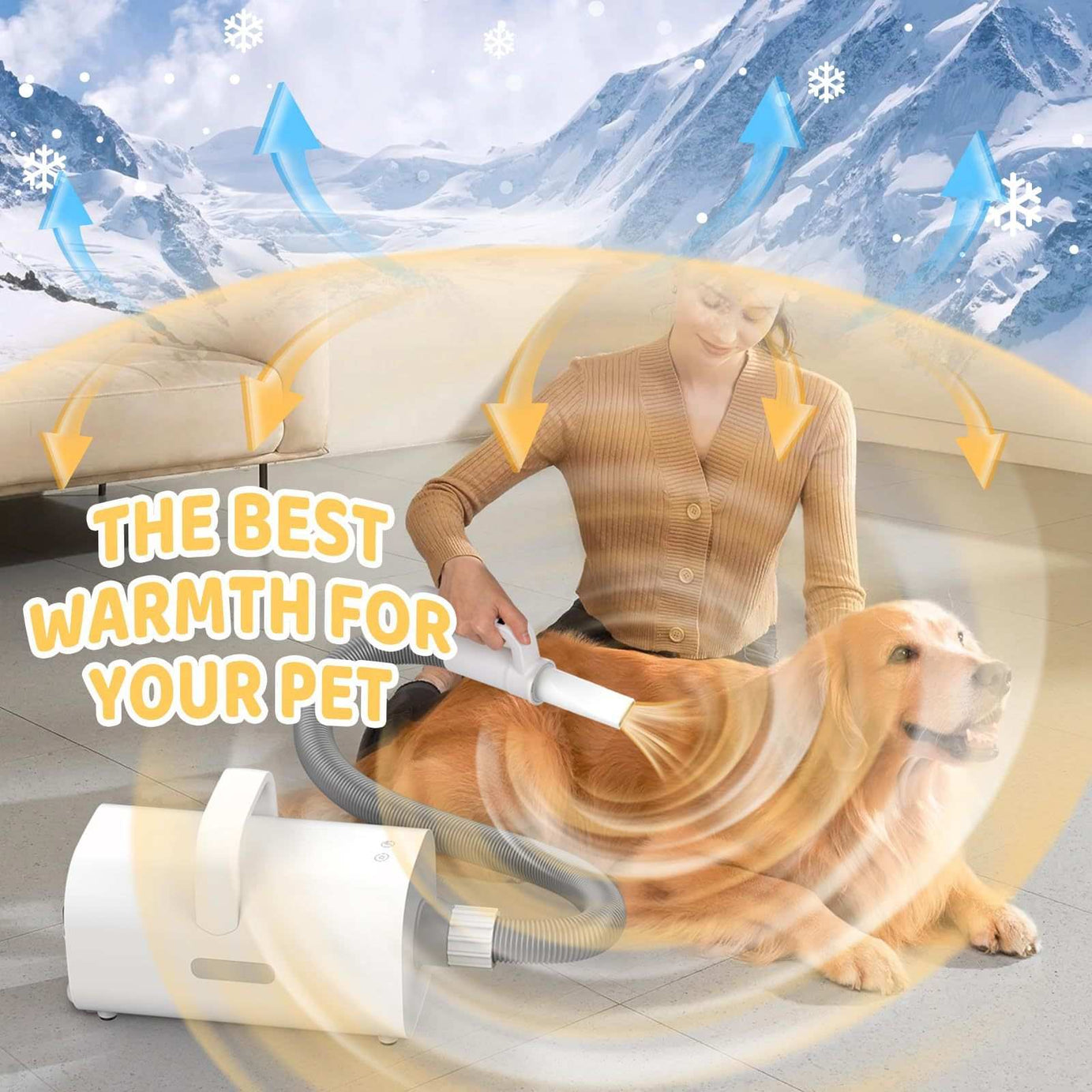 Pet Grooming Vacuum with Hair Dryer and Attachments