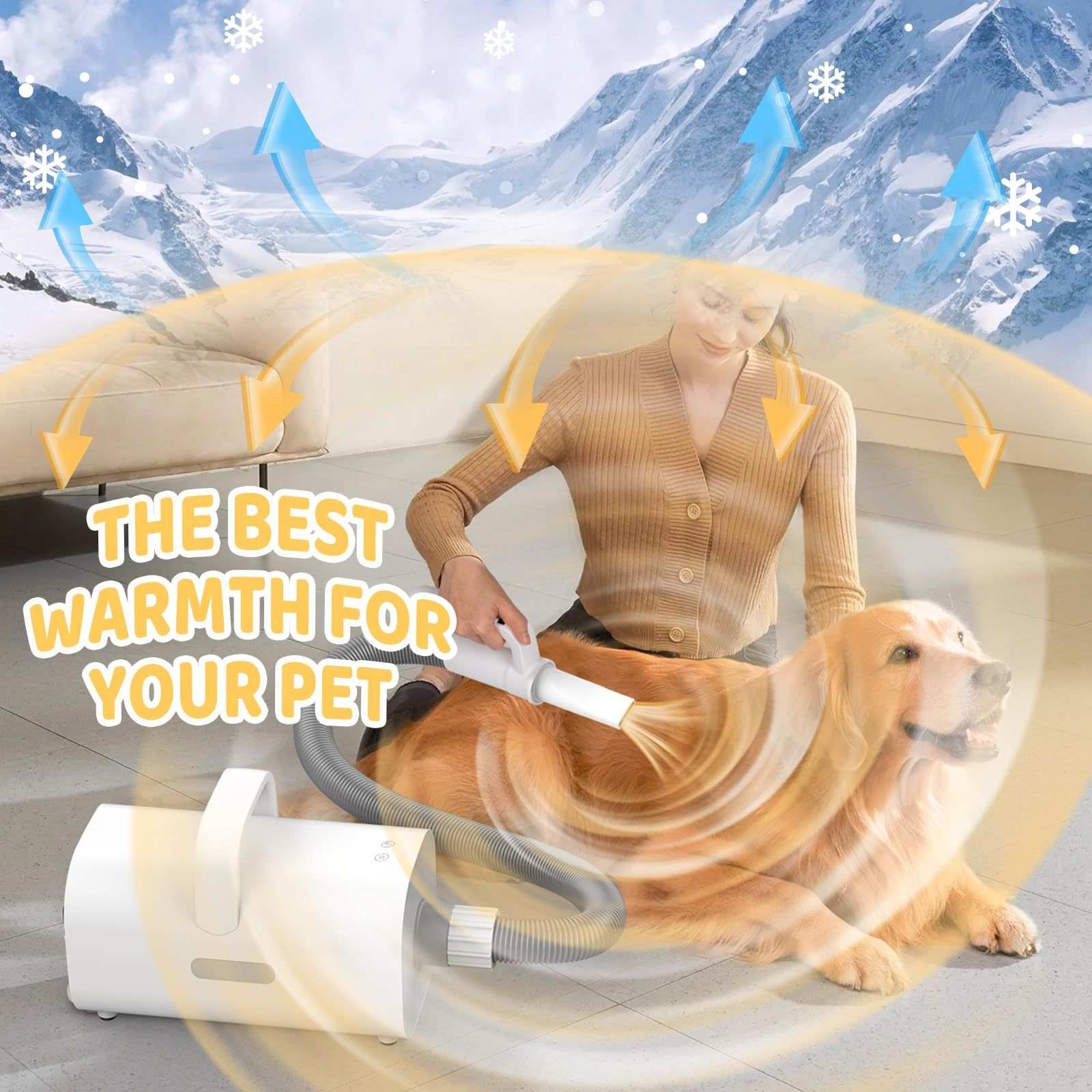Pet Grooming Vacuum with Hair Dryer and Attachments
