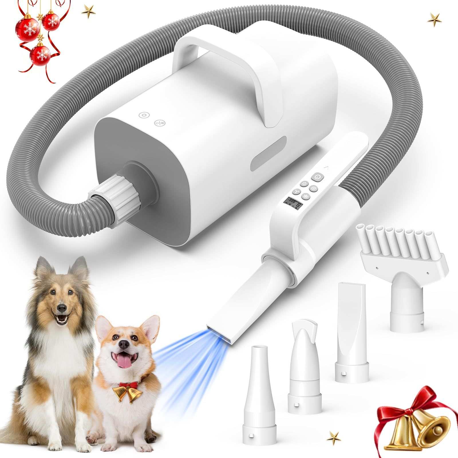Pet Grooming Vacuum with Hair Dryer and Attachments
