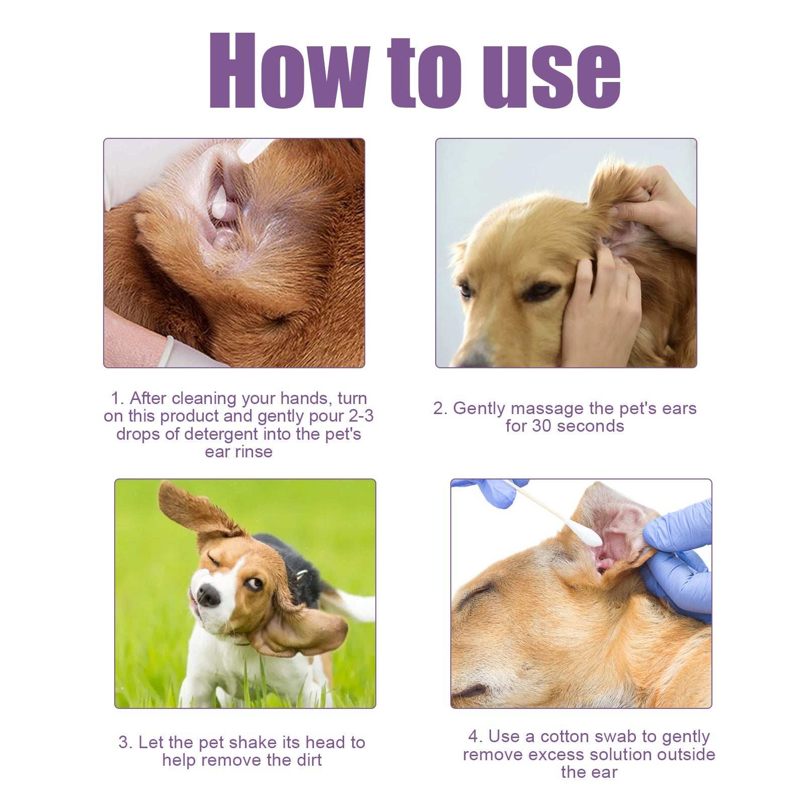 Pet Cat And Dog Ear Rinse - Relieve Ear Odor