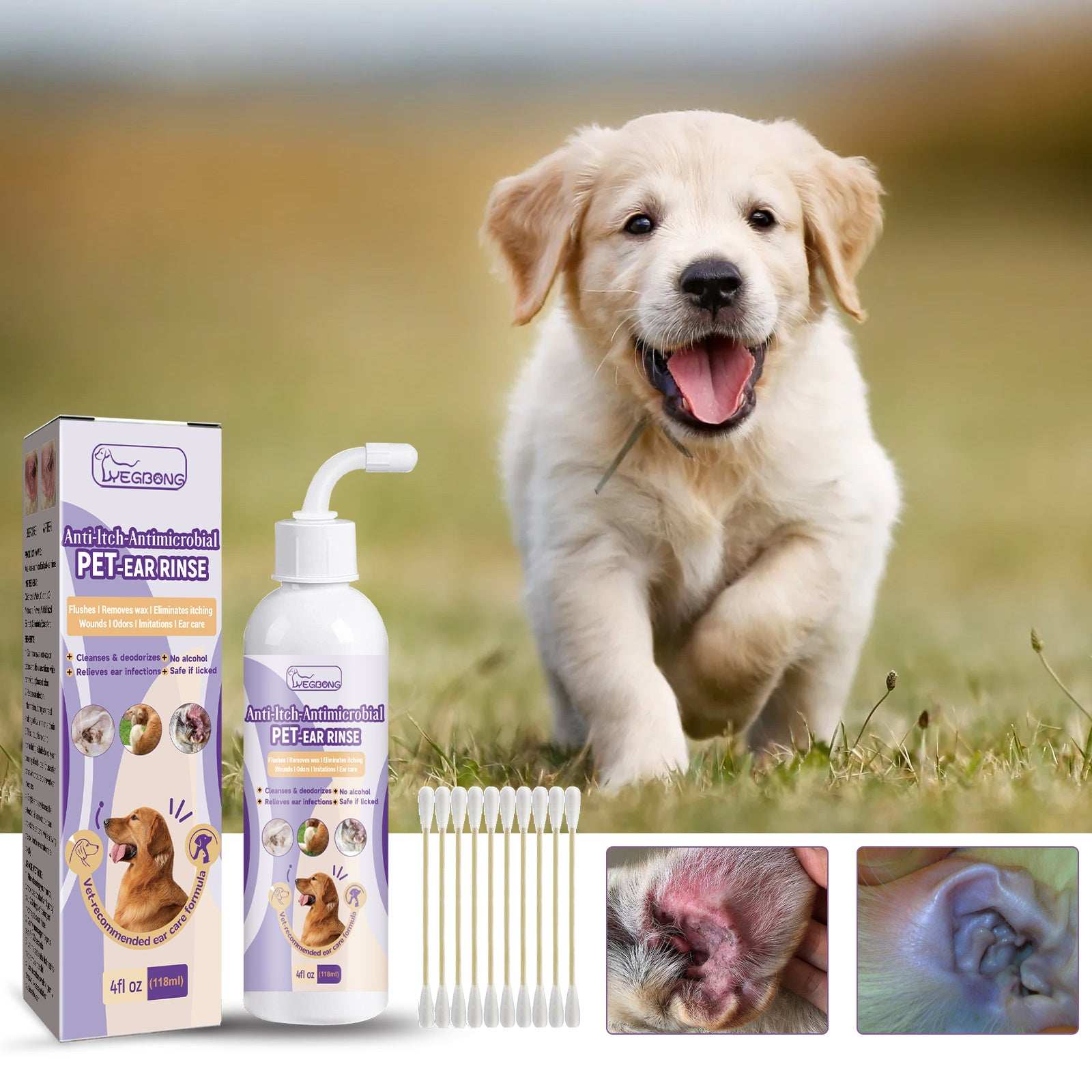 Pet Cat And Dog Ear Rinse - Relieve Ear Odor