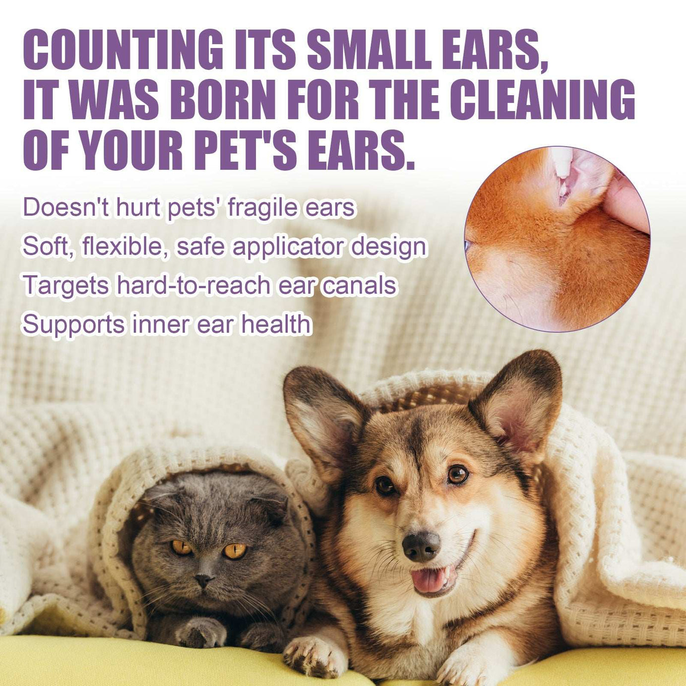 Pet Cat And Dog Ear Rinse - Relieve Ear Odor