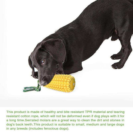 Squeaky Corn-Shaped Dog Chew Toy for Teeth Cleaning