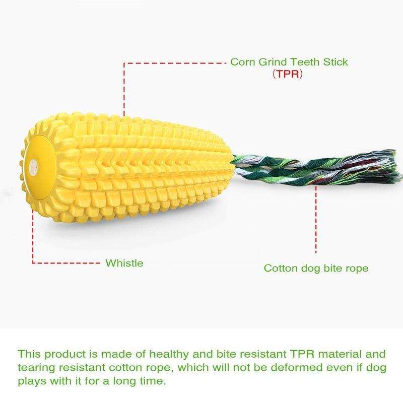 Squeaky Corn-Shaped Dog Chew Toy for Teeth Cleaning