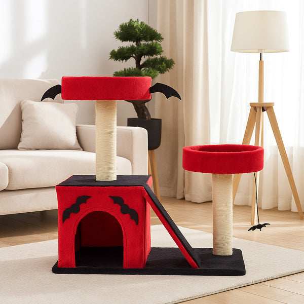 Halloween Cat Climbing Frame Gothic Cat Tree with Spacious Cat Condo