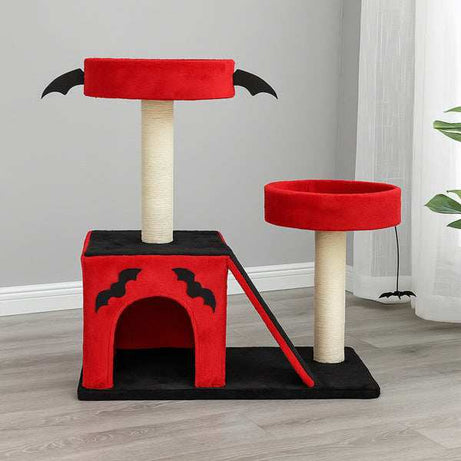 Halloween Cat Climbing Frame Gothic Cat Tree with Spacious Cat Condo