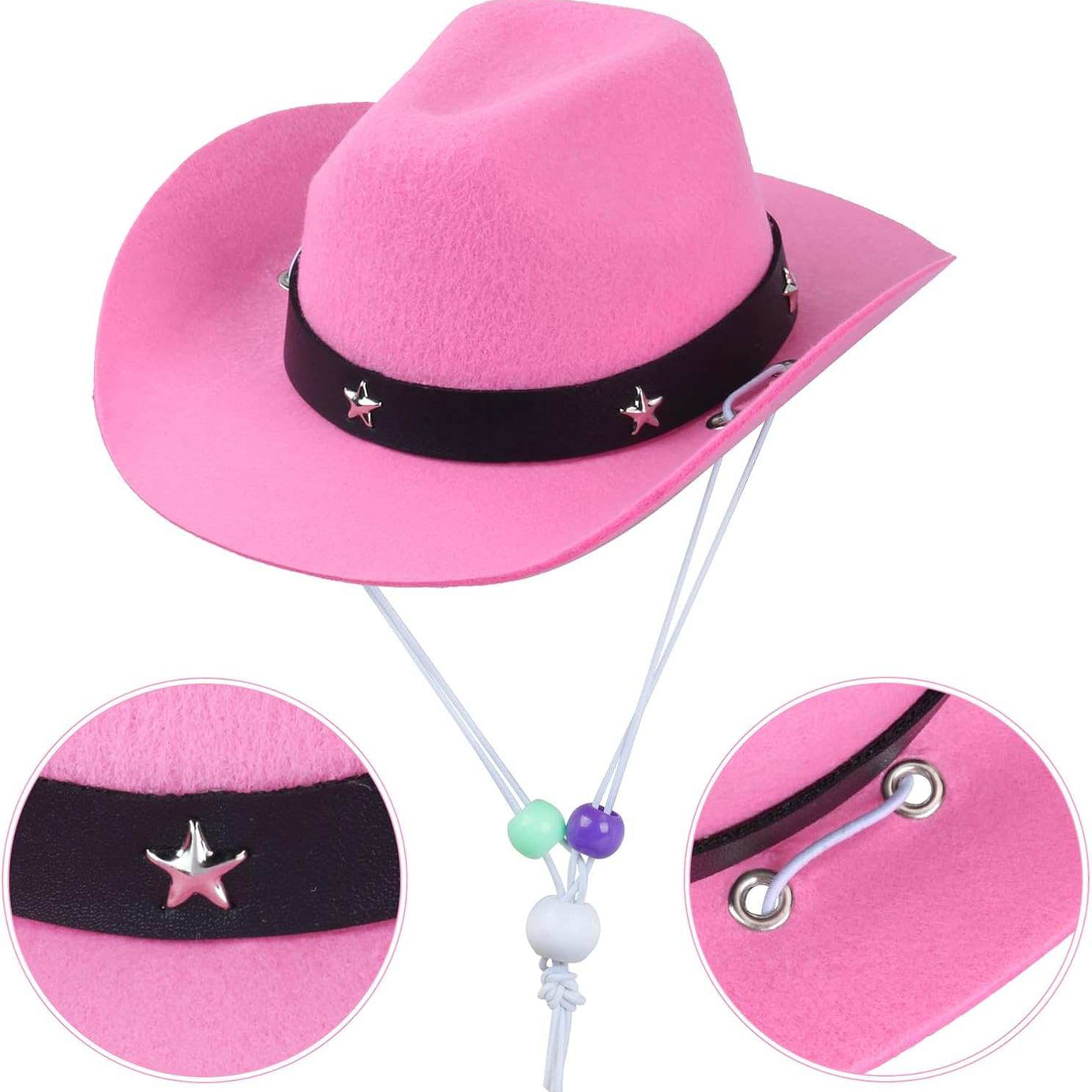 Halloween Pet Dog or Cat Pink Western Bandana and Hat Set