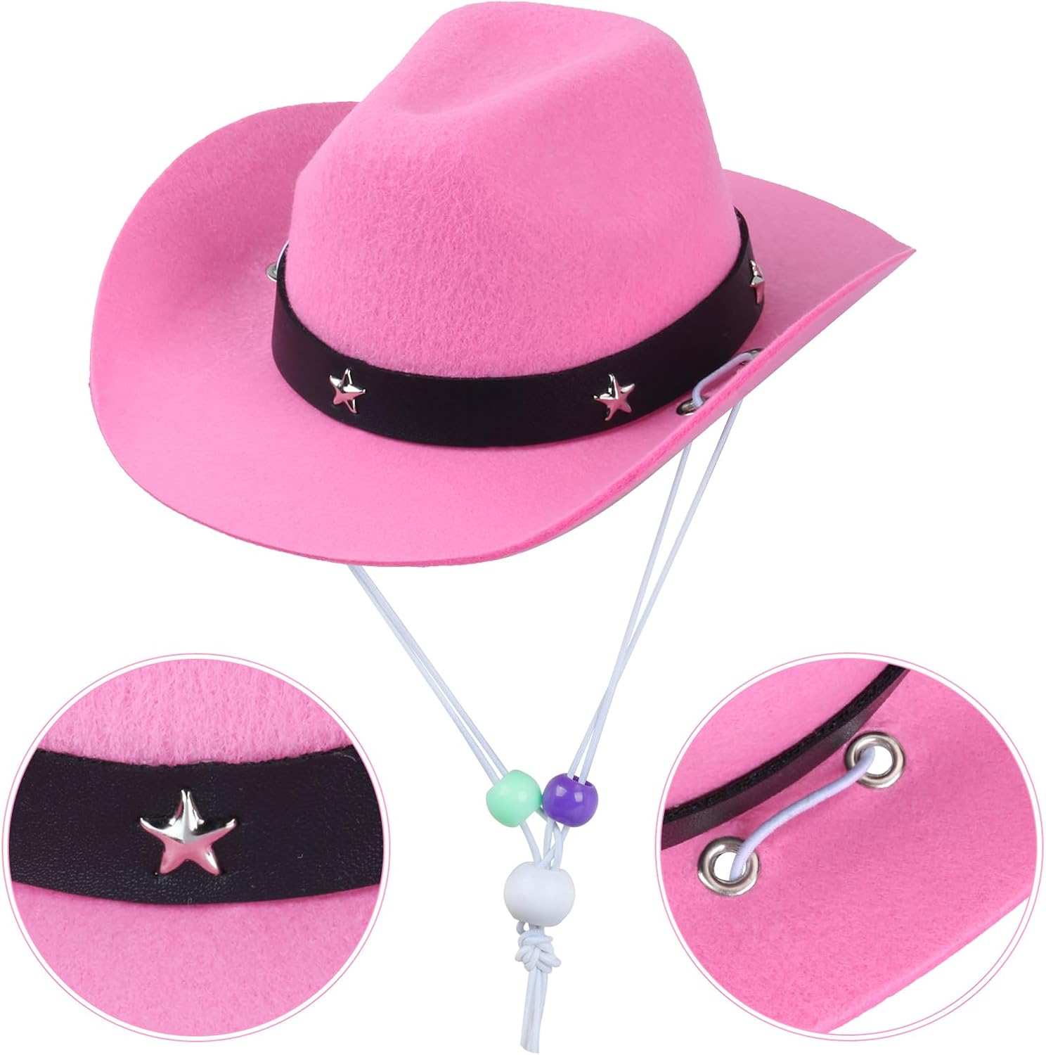 Halloween Pet Dog or Cat Pink Western Bandana and Hat Set