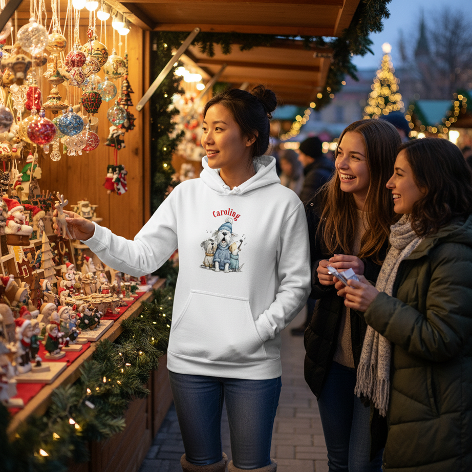 Whimsy Carol Hoodie - Festive Christmas Sweatshirt
