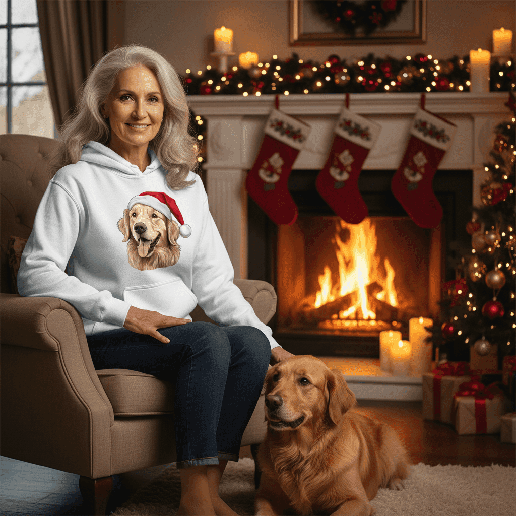 Golden Retriever Holiday Hoodie for Dog Lovers - Cozy Festive