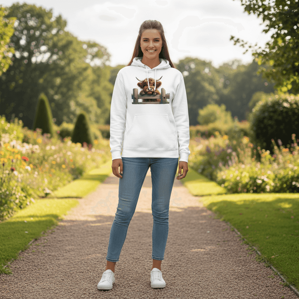 Highland Cow Hoodie with Fluffy Design for Farm Lovers