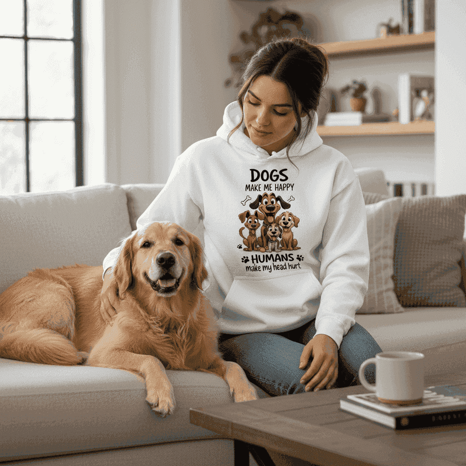 Humans Hurt My Head Hoodie - Funny Pet Lover Sweatshirt