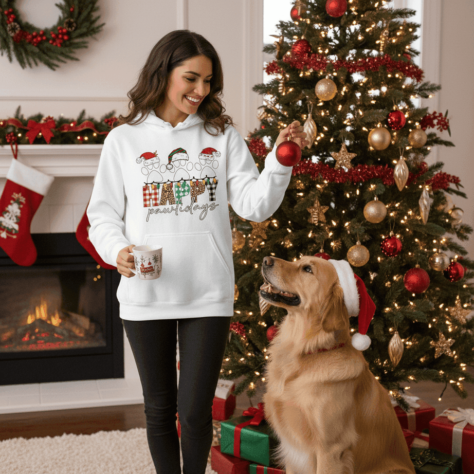 Pawlidays Hoodie - Cute Christmas Pet Lover Sweatshirt