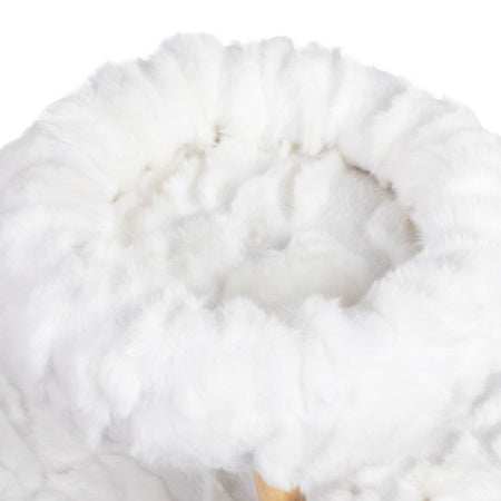 White Plush Natural Cat Tree - Luxury