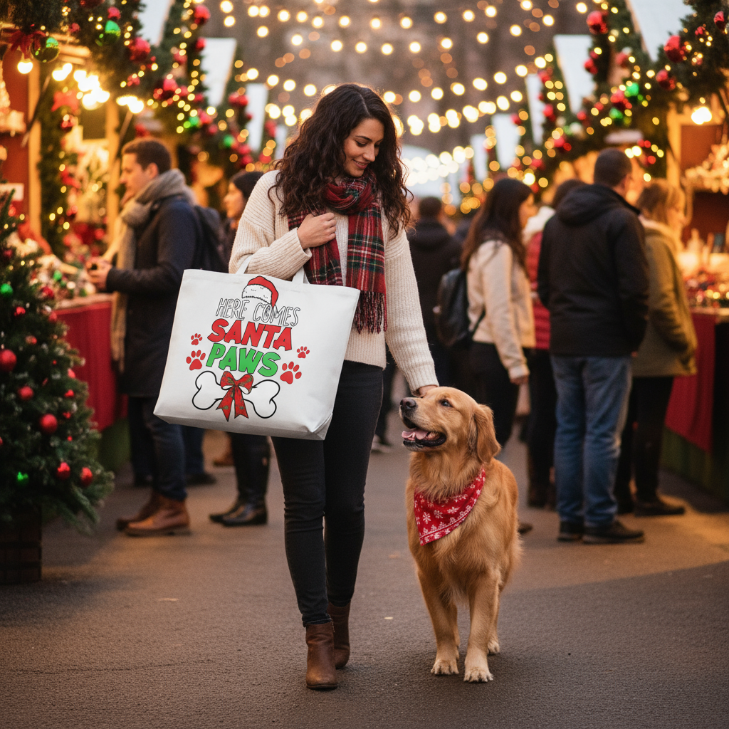 Santa Paws Tote - Festive Christmas Bag for Pet Lovers