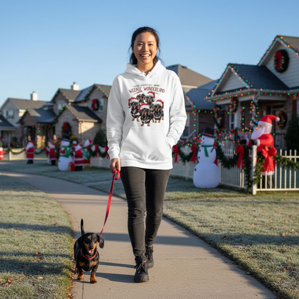 Weenie Wonderland Hoodie - Dachshund Lover Sweatshirt