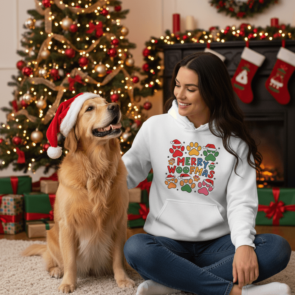 Woofmas Hoodie - Funny Christmas Dog Lover Sweatshirt