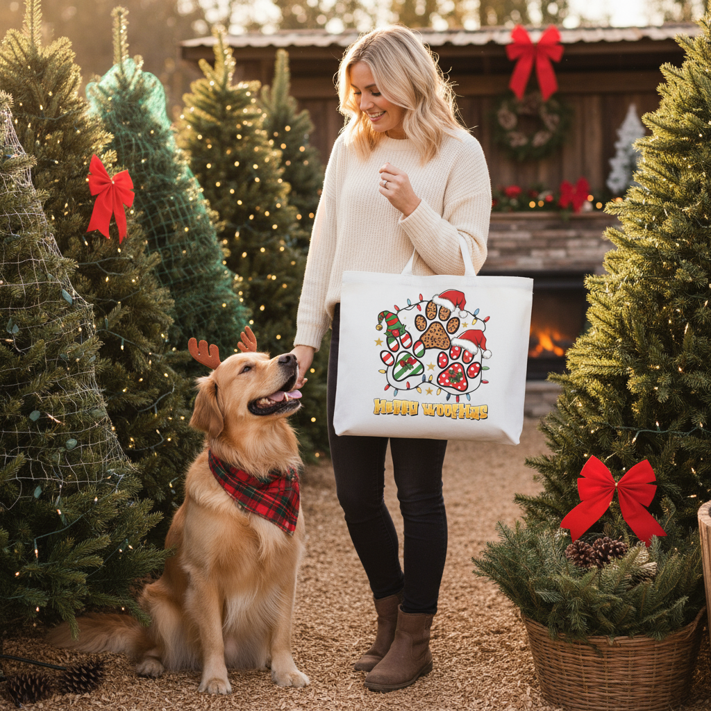 Woofmas Tote - Festive Christmas Bag for Dog Lovers