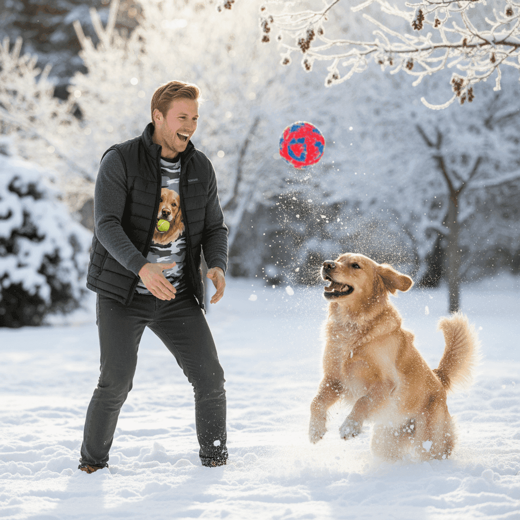 Golden Retriever Ball Tee - Playful Fetch Camo Shirt