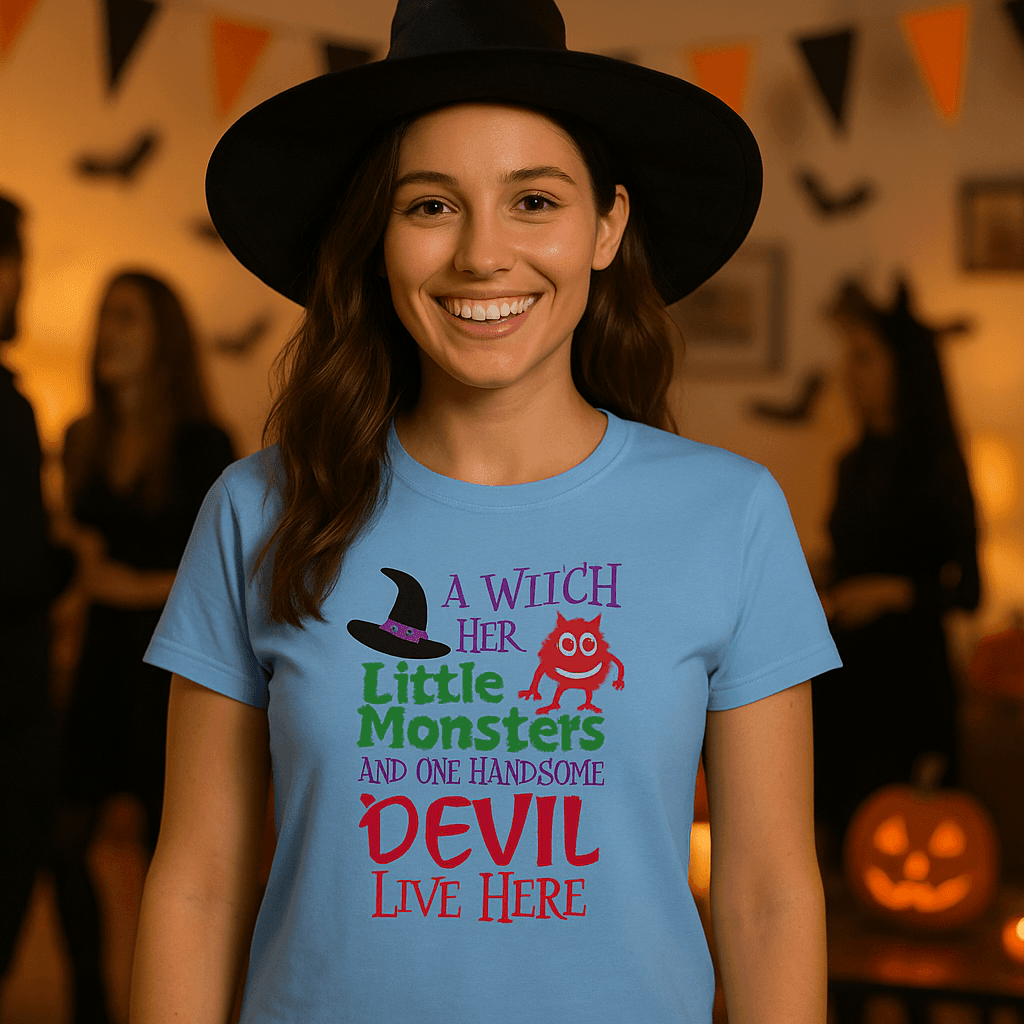 Witch and Family T-Shirt - Halloween Family Style