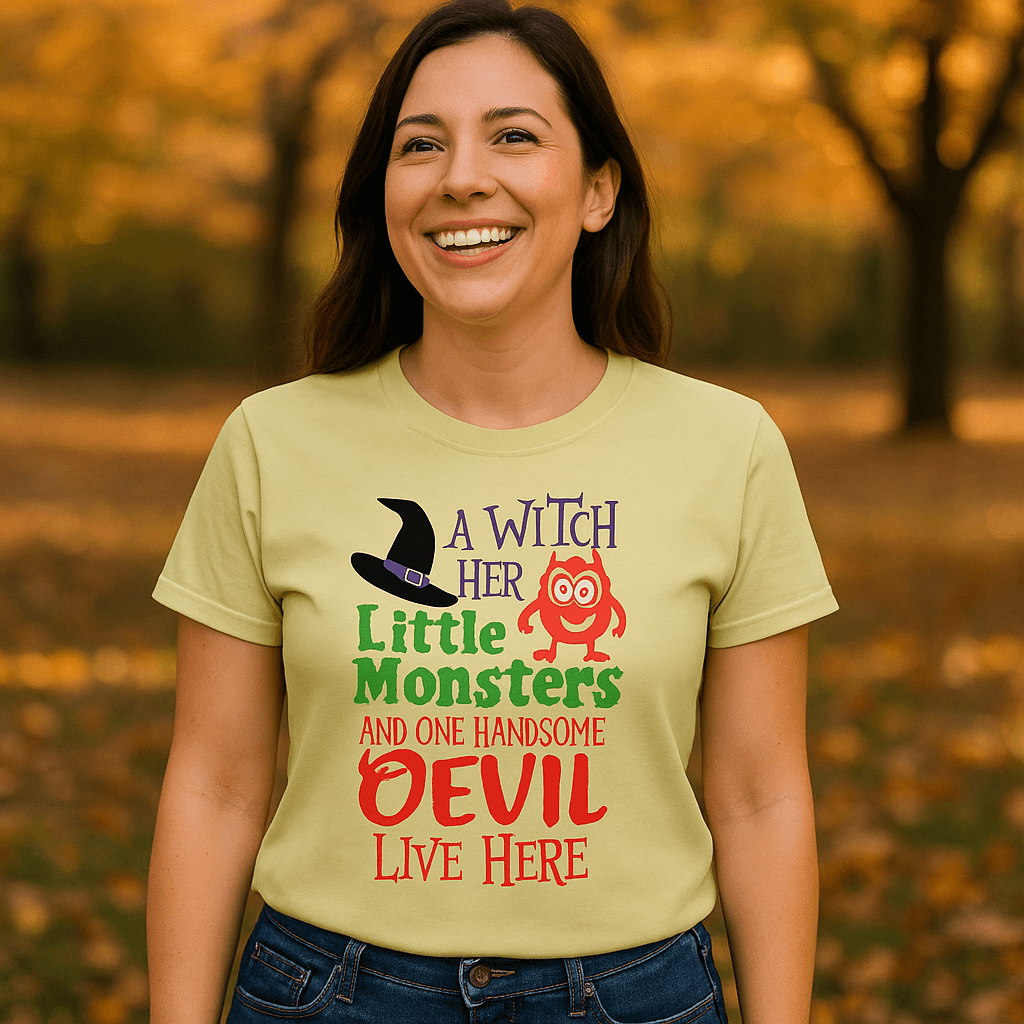 Witch and Family T-Shirt - Halloween Family Style