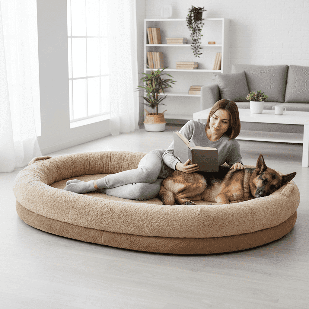 Giant Human Dog Bed - 72" Washable for Adults & Large Dogs