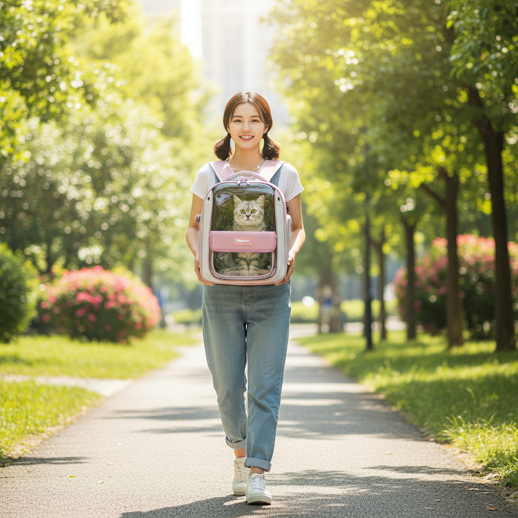 Panoramic Cat Carrier Backpack - Large Breathable Window