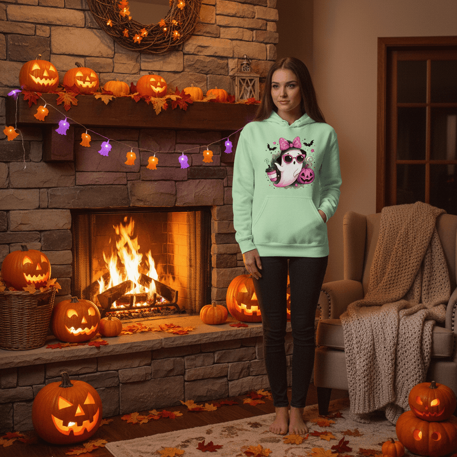 Adorable Ghost Halloween Hoodie - Cute Spooky Sweatshirt