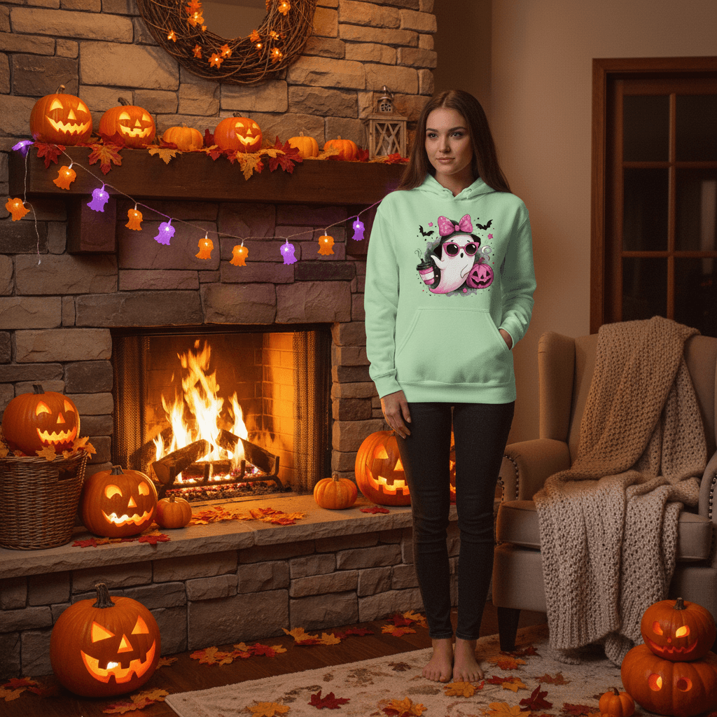 Adorable Ghost Halloween Hoodie - Cute Spooky Sweatshirt