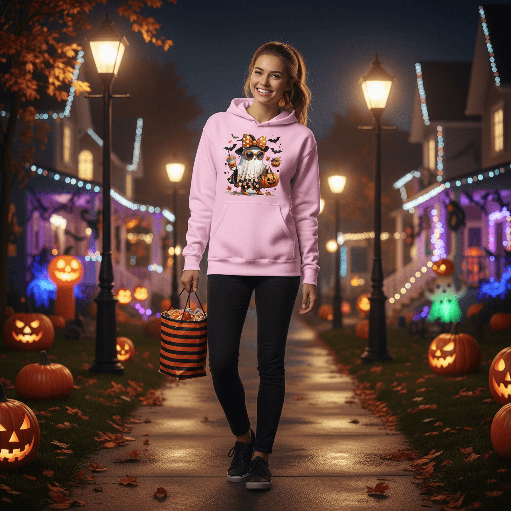 Cute Ghost Halloween Hoodie - Trick or Treat Sweatshirt